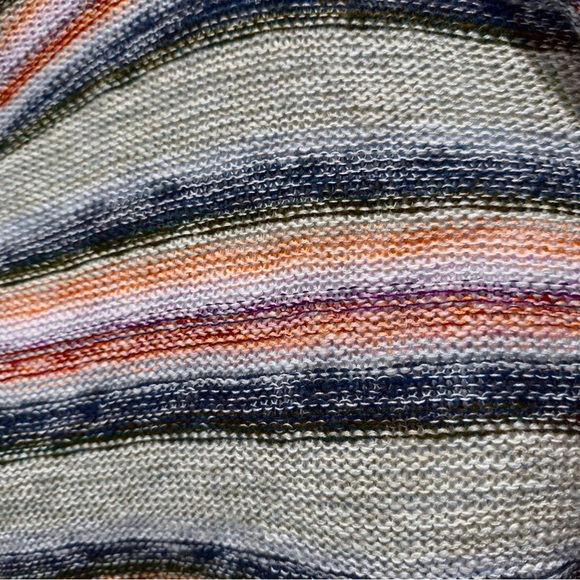 Lane Bryant Knit Striped Sweater Summer Coastal Hoodie Tan, Plus Size 26W/28W/4X - Picture 8 of 10